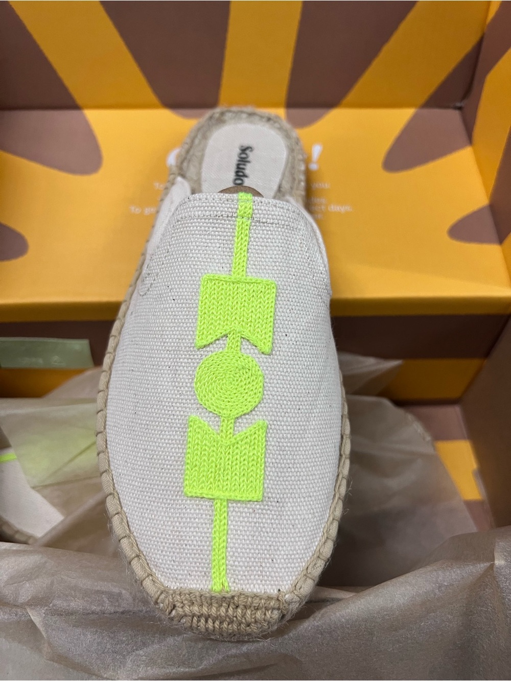 Soludos x Molyan Neon Smoking Mule Espadrilles NEW - Picture 6 of 11